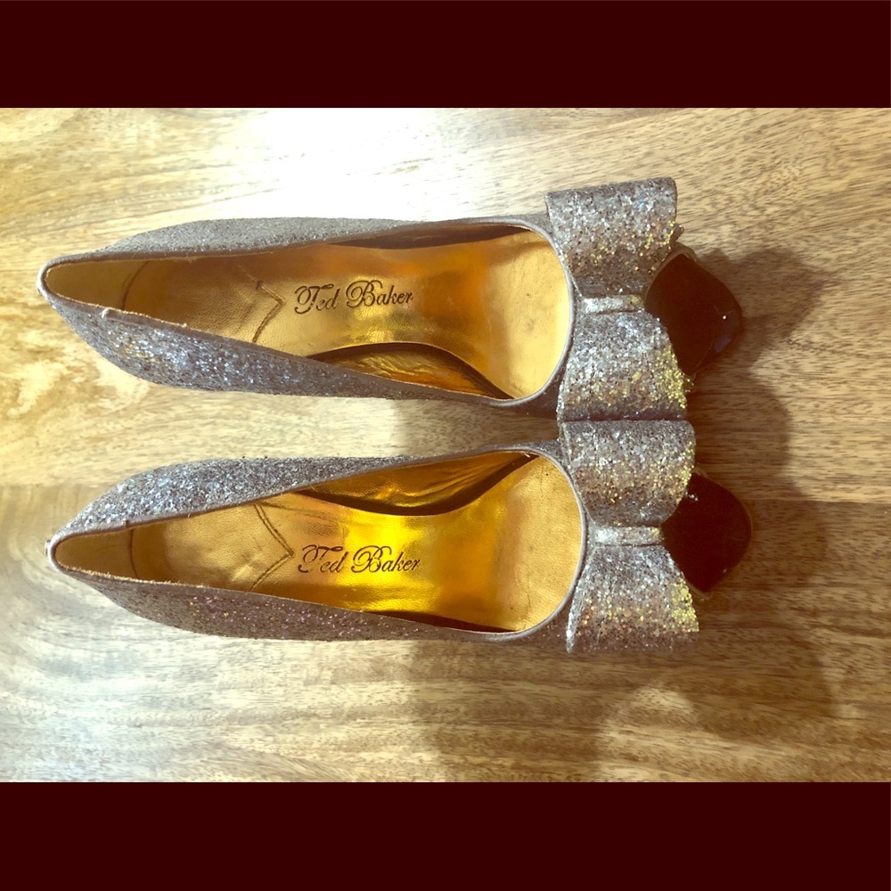 Ted Baker Peep Toe Glitter Heels